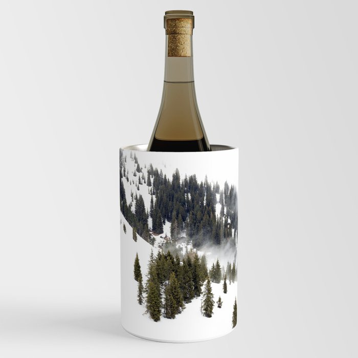 Aerial Winter Wonderland | Pine Trees and Snow Wine Chiller