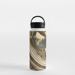 White Gold Agate Abstract Water Bottle