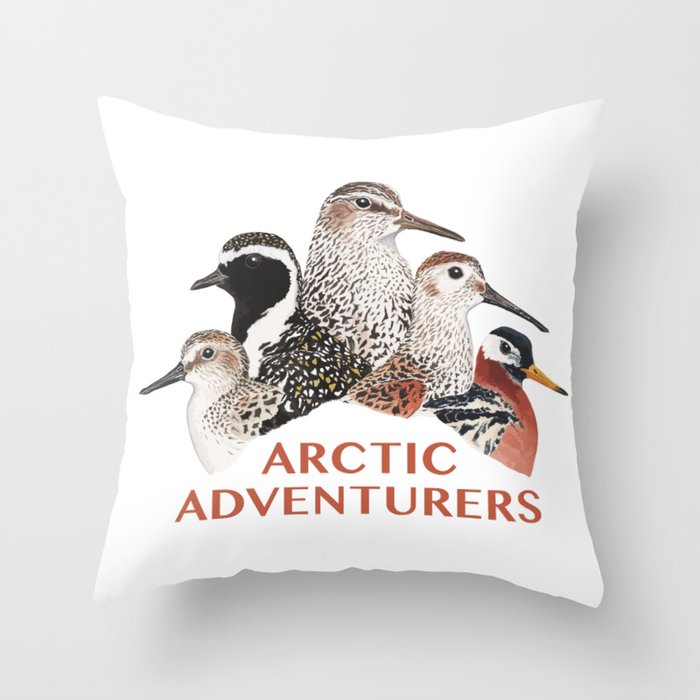 Arctic Shorebirds Throw Pillow