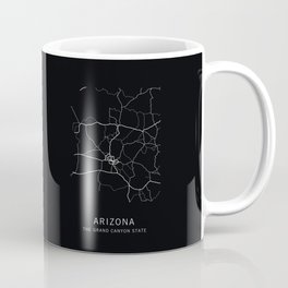 Arizona State Road Map Coffee Mug | Graphicdesign, Phoenix, Interstate, Tucson, Cartography, Copperstate, Road, Yuma, Mesa, Arizona 
