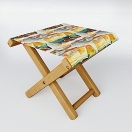 Spiritual Rainbow Southwest Crystals Folding Stool