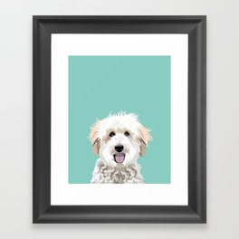 Golden Doodle pet portrait art print and dog gifts Framed Art Print
