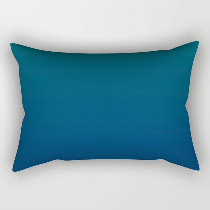 Dark Teal to Dark Blue Gradient Rectangular Pillow