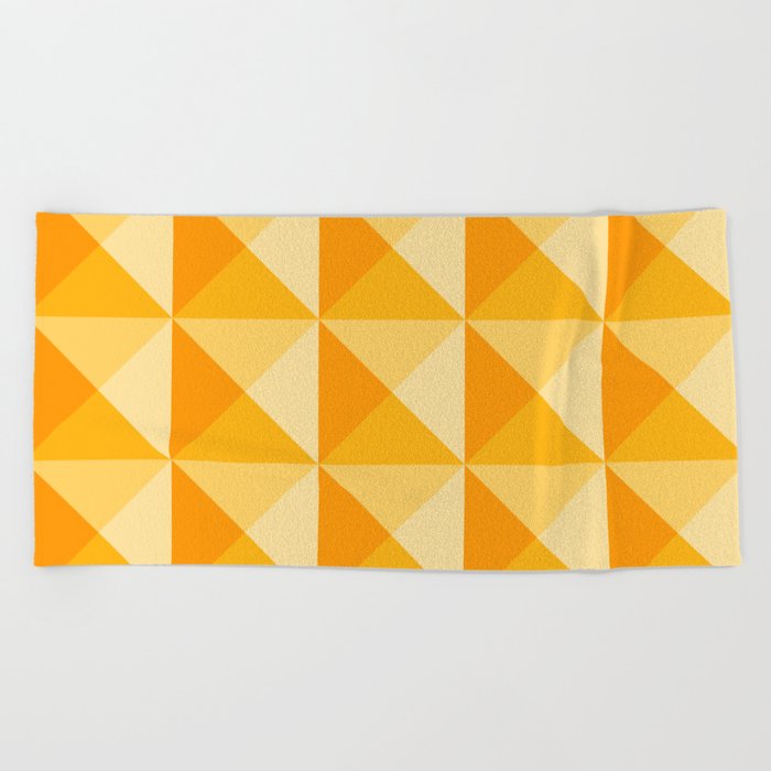 Geometric Prism in Sunshine Yellow Beach Towel