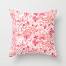 Pink Paisley Throw Pillow