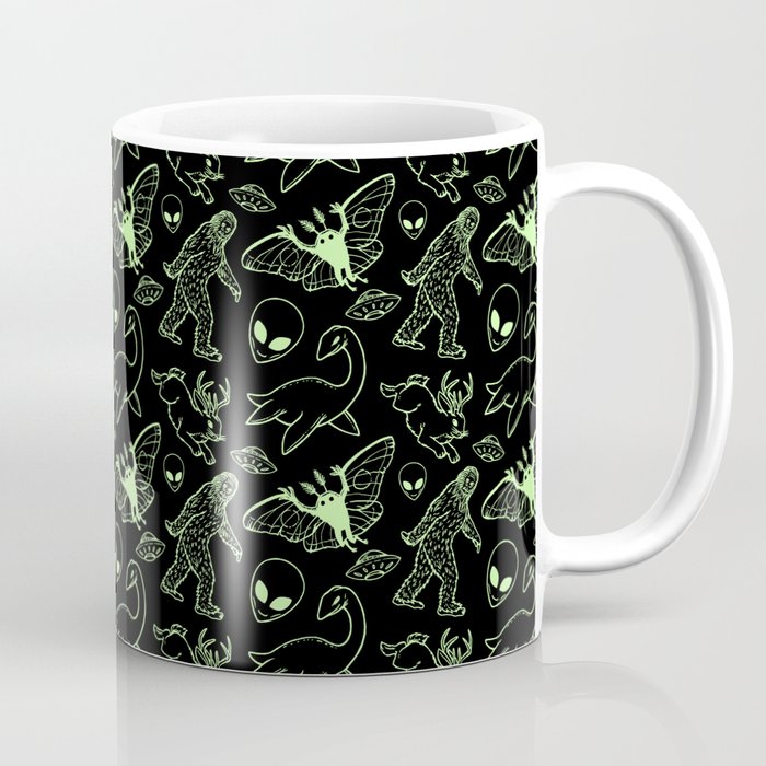 Cryptid Pattern: Green Lines Coffee Mug