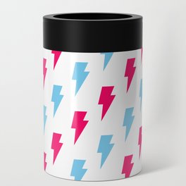 Lightning Bolt pattern - blue and pink Can Cooler