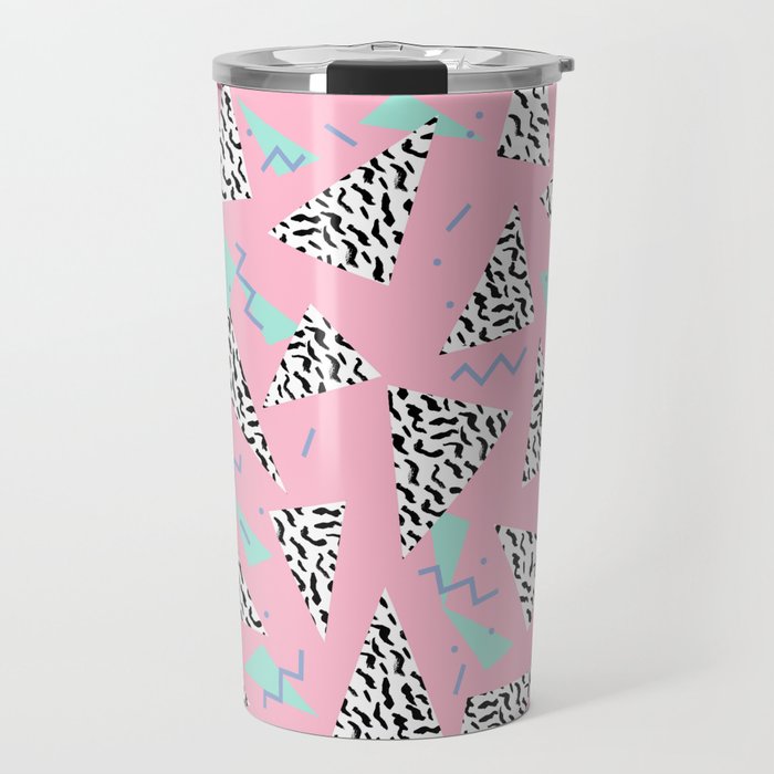 Geometric Minimal pastel modern pattern design triangle memphis basic nursery decor Travel Mug