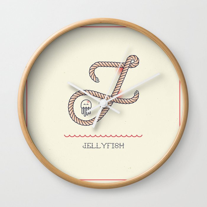 Ahoy Letter J Wall Clock By Lorenag Society6