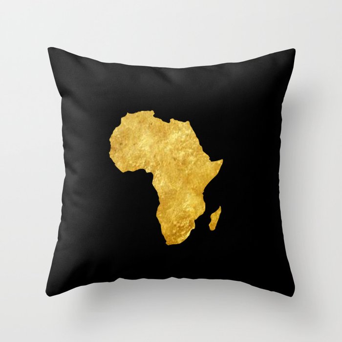 Gold Africa Throw Pillow