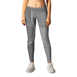 Grey Grid Geometric Leggings