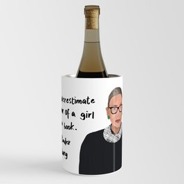 RBG Girl with a Book Quote Wine Chiller