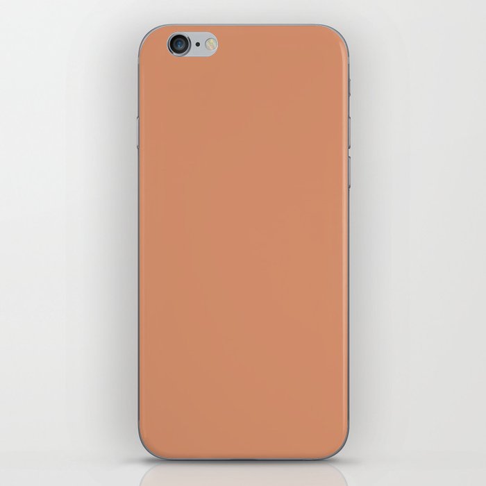 Dark Salmon Pink Solid Color Hue Shade - Patternless iPhone Skin
