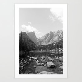 Colorado Rocky Mountain National Park - Black and White Art Print