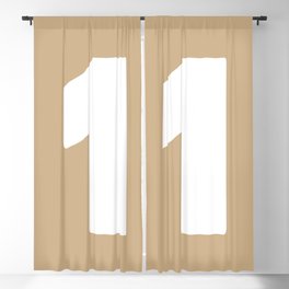 1 (White & Tan Number) Blackout Curtain