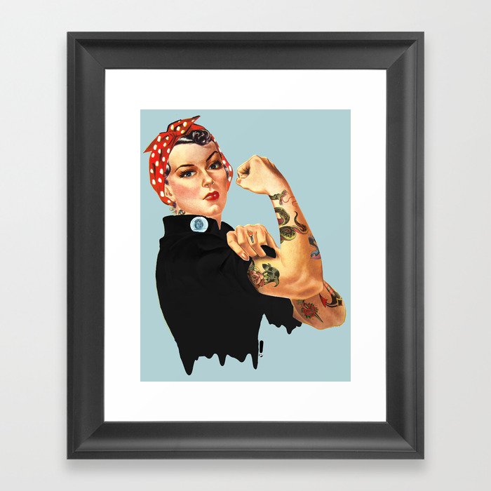 Tattooed Rosie the Riveter Framed Art Print