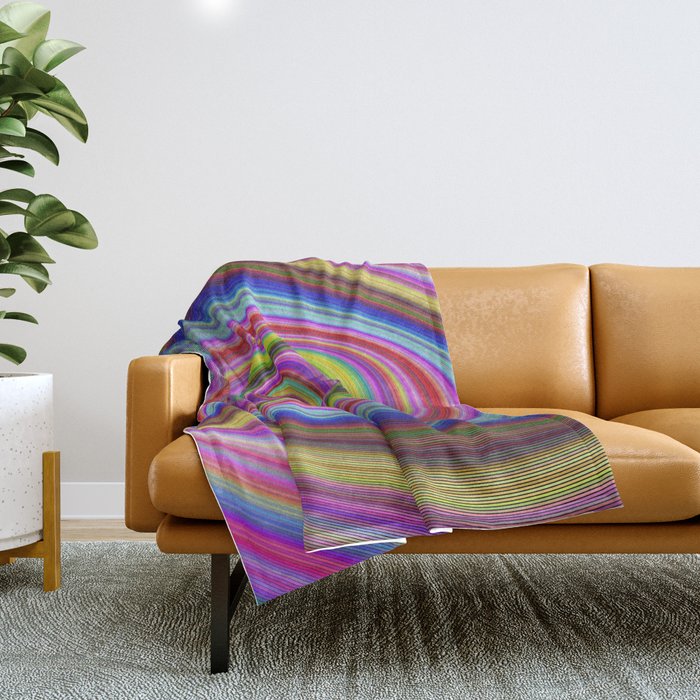 Colorful hypnosis Throw Blanket