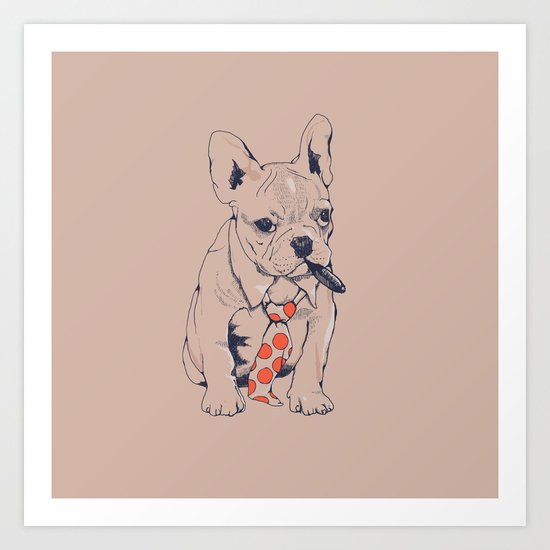 FRENCH BULLDOG BOSS Art Print