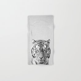 Tiger - Black & White Hand & Bath Towel