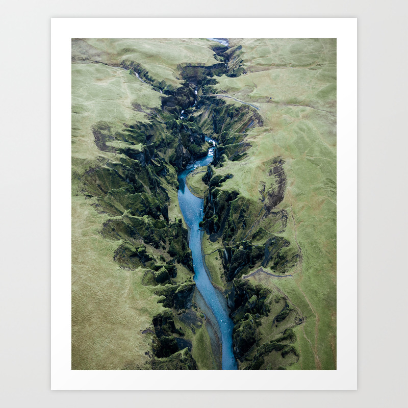 Aerial View Of Fjadrargljufur Canyon In Iceland Landscape Photography Art Print By Regnumsaturni Society6