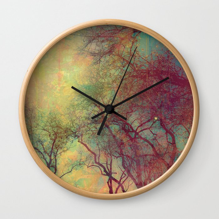 Tree Silhouette, Autumn Sunset Wall Clock
