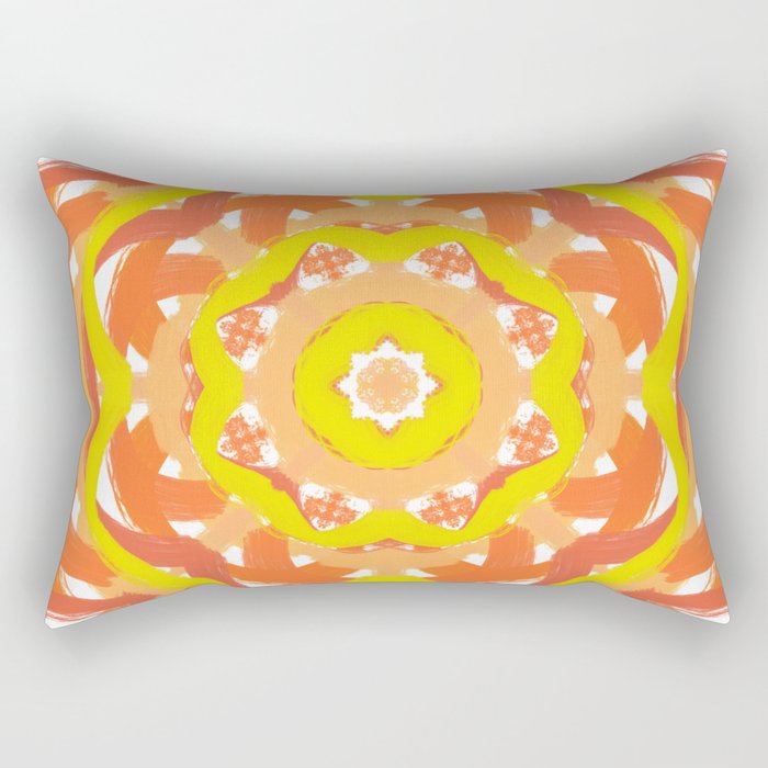 Flower Yellow Orange B Rectangular Pillow