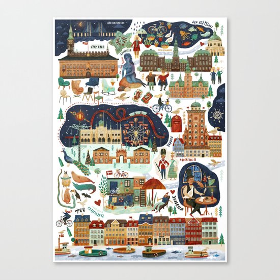 Copenhagen Map Canvas Print