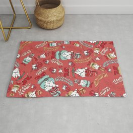 Winter Gnome in Red Rug