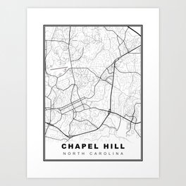 Chapel Hill Map Art Print