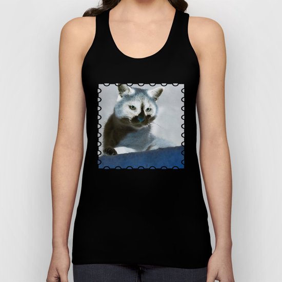 Blue Snow Shoe Cat on the Prowl Unisex Tank Top