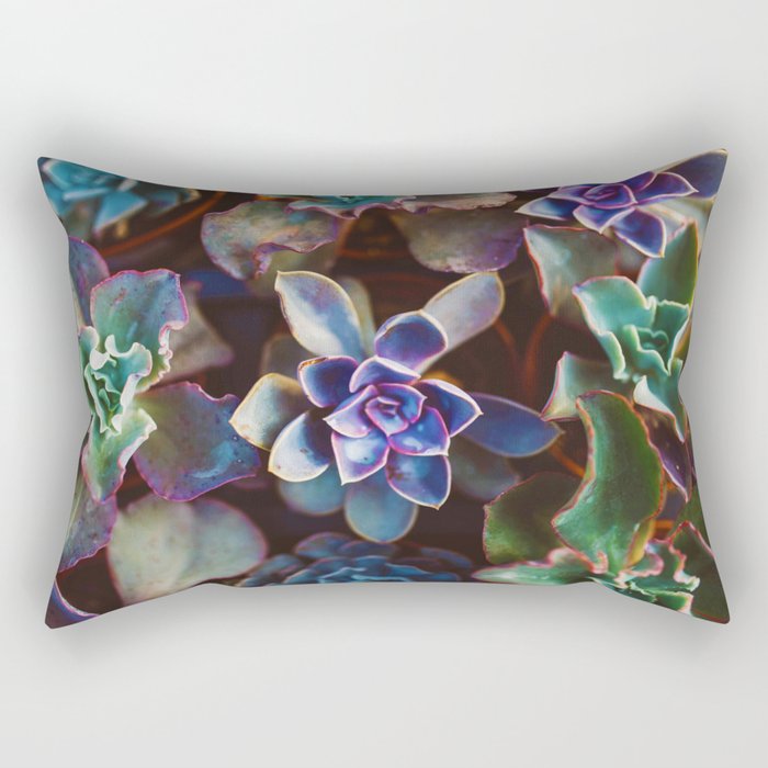 Succulent Garden Pattern (Color) Rectangular Pillow