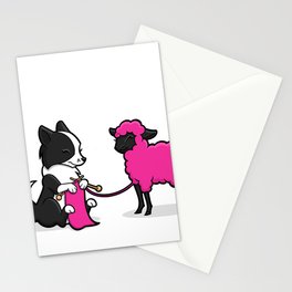 Border Collie Knitting Stationery Cards