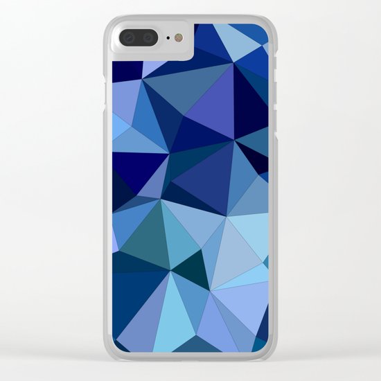 Blue triangles Clear iPhone Case