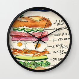Banh Mi Sandwich Recipe Wall Clock