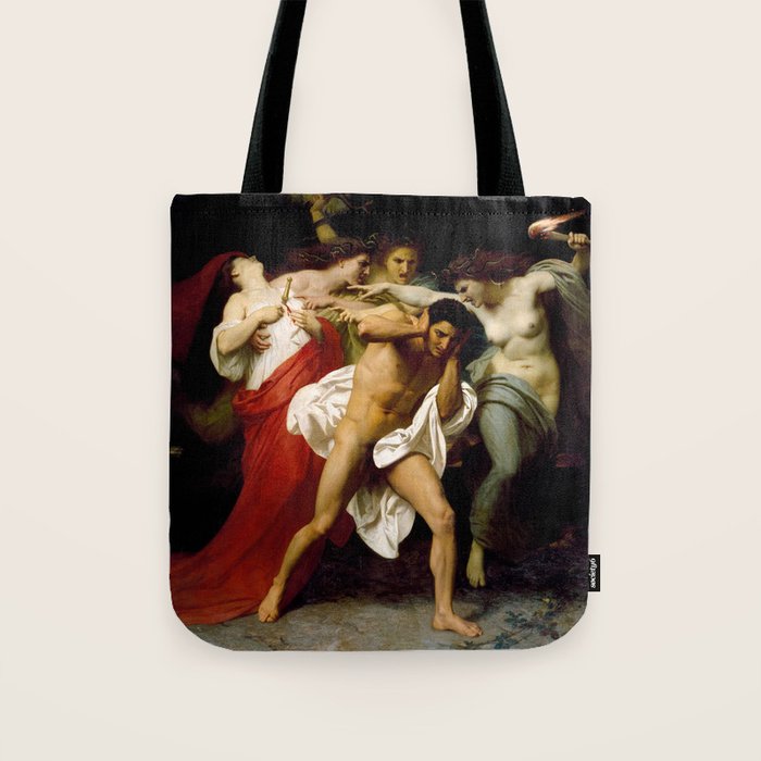 Orestes Pursued by the Furies by WilliamAdolphe Bouguereau Tote Bag by