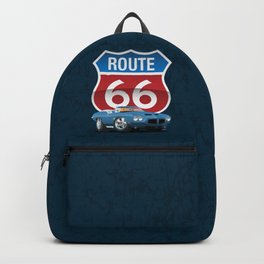 Route 66 Classic Car Nostalgia Backpack | Nostalgia, Vintage, American, Musclecar, Highway, Classic, Nostalgic, Drive, Redwhiteblue, Usa 