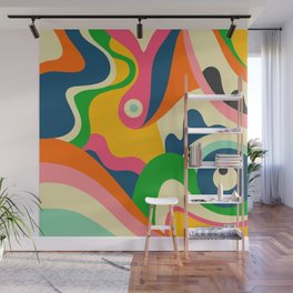 Colorful Mid Century Abstract  Wall Mural