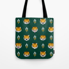 Moods of a Tiger (Dark Green and Marigold) Tote Bag