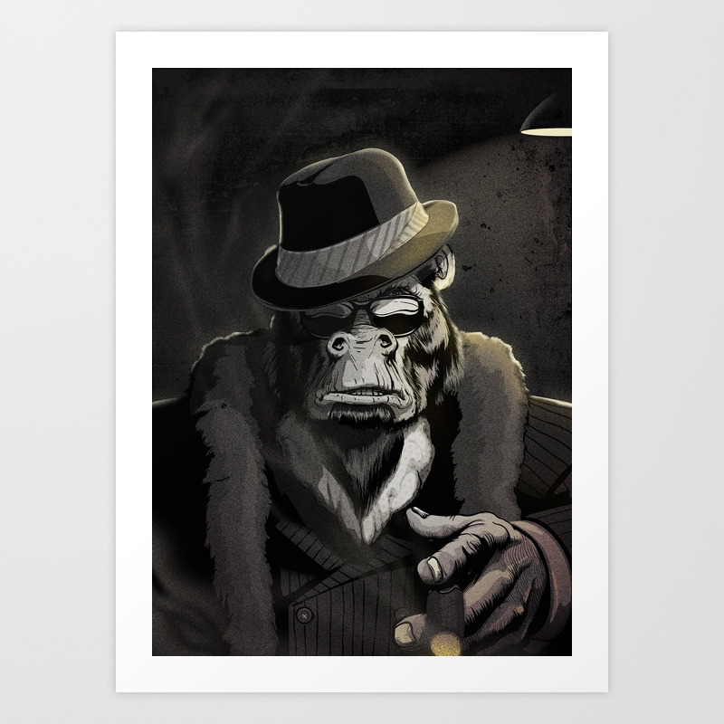 Gorilla Ganster Art Print By Jch Society6
