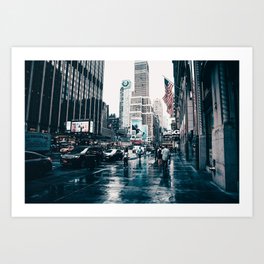 Cityscape of New York a Rainy Day Art Print