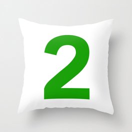 Number 2 (Green & White) Throw Pillow
