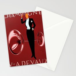 Vintage Champagne Red Paris, France Jazz Age Roaring Twenties Advertisement Poster - Posters Stationery Card