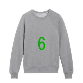 NUMBER 6 (GREEN-WHITE) Kids Crewneck