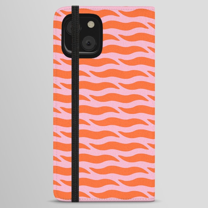Tiger Wild Animal Print Pattern 355 Orange and Pink iPhone Wallet Case