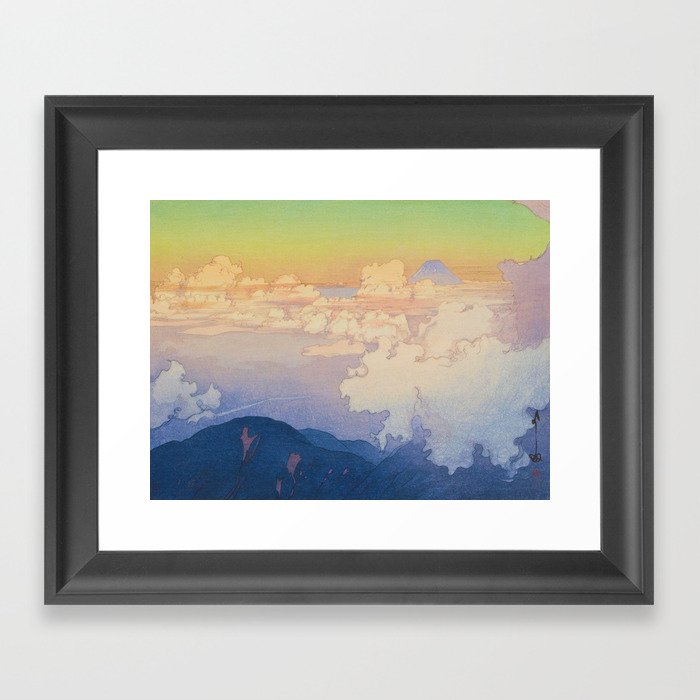 Above The Clouds Un Hyo Vintage Beautiful Japanese Woodblock Print Hiroshi Yoshida Framed Art Print By Tokugawa