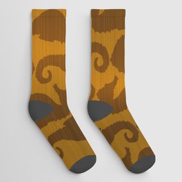 Gold Silk Metallic Seahorse Modern Collection Socks