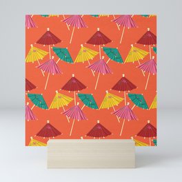 Tiki Umbrella Pattern Mini Art Print