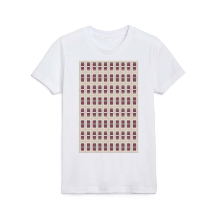 80s Mid Century Rectangles Earth Color Kids T Shirt