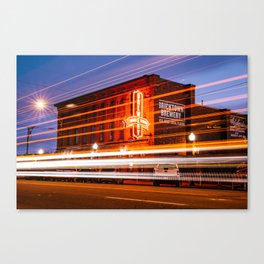 Fort Smith Light Trails And Brewery Neon Canvas Print