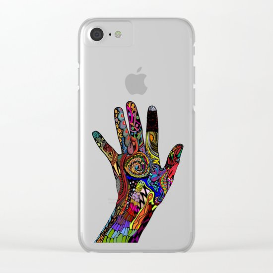 Doodle Hands Clear iPhone Case